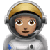 👩🏽‍🚀 woman astronaut: medium skin tone display on Apple